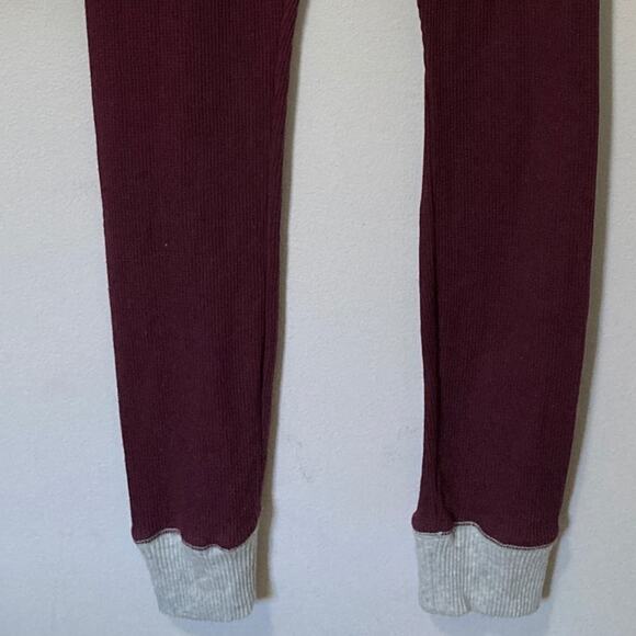 BP. Thermal Leggings size M NWT New Long John Style Burgundy Gray trim - Picture 5 of 10